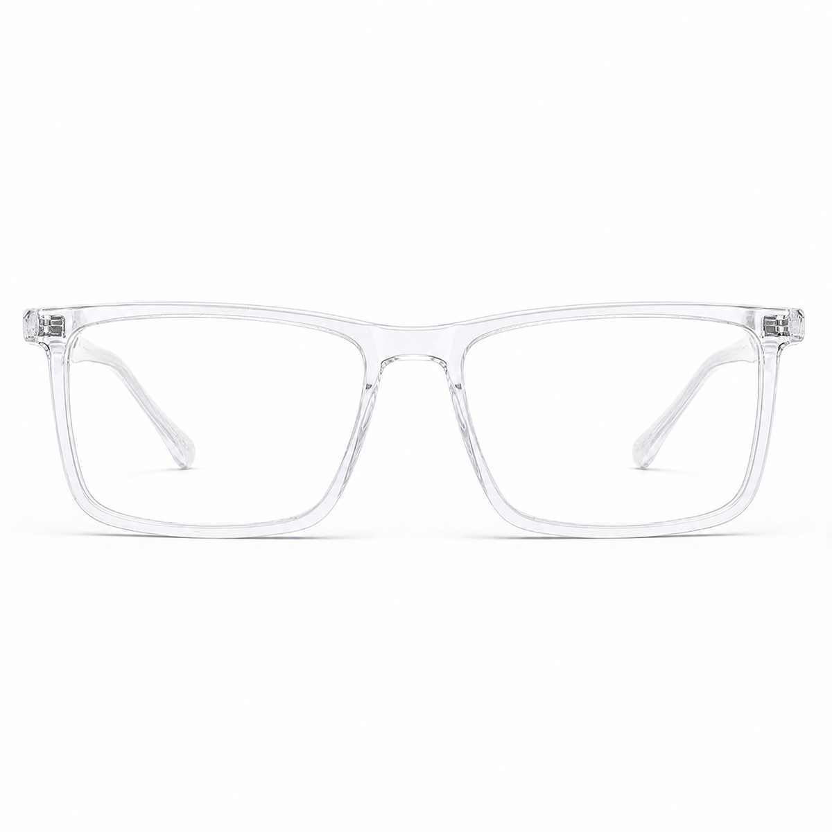 MiGAFAS E4436 Transparent square acetate prescription eyeglasses, front view