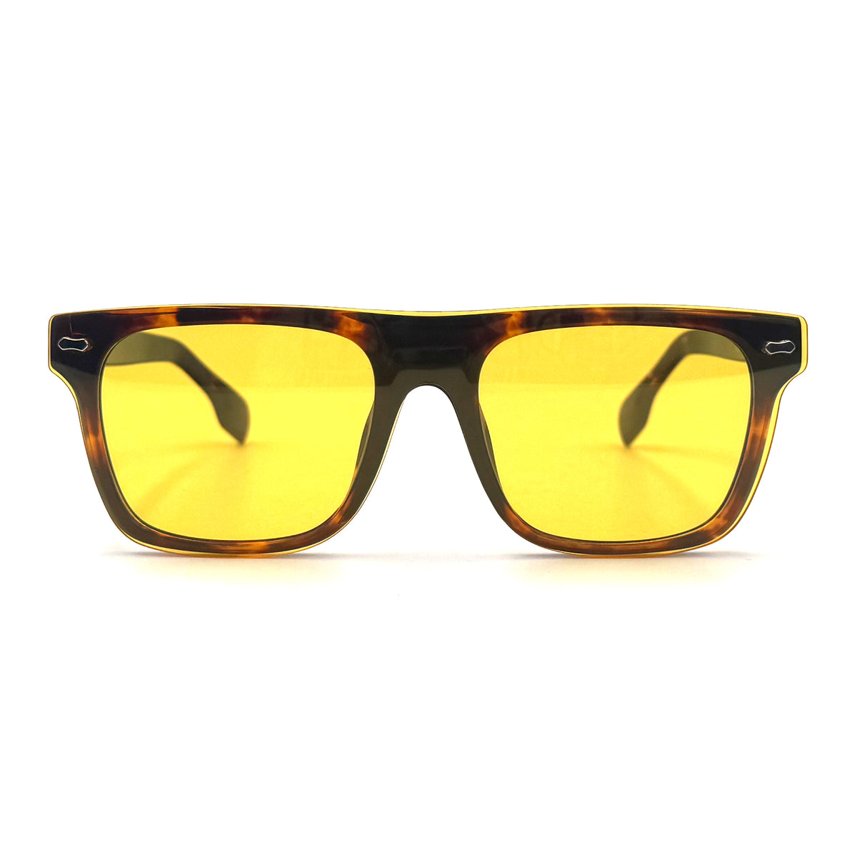 MiGAFAS QSZ5819C Havana Wellington acetate sunglasses, front view