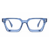 MiGAFAS E4413 Blue acetate square eyeglasses front view