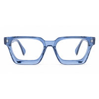 MiGAFAS E4413 Blue acetate square eyeglasses front view