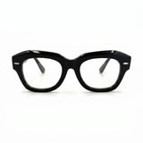 MiGAFAS FR6912 Black geometric butterfly acetate prescription eyeglasses, front view