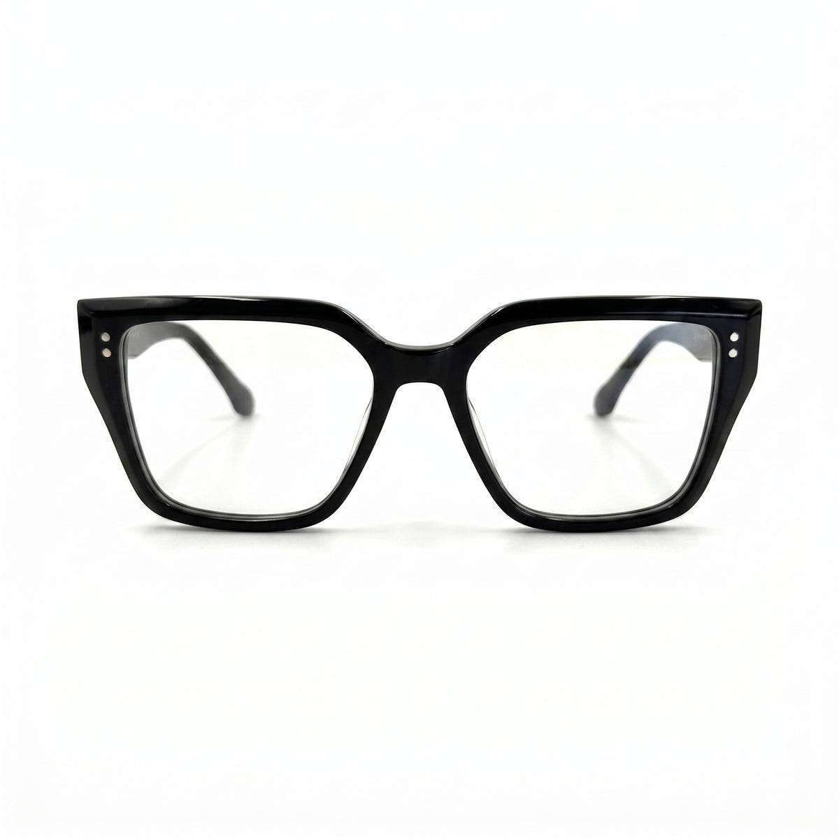 MiGAFAS F0320 Black butterfly acetate prescription eyeglasses, front view