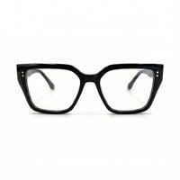 MiGAFAS F0320 Black butterfly acetate prescription eyeglasses, front view