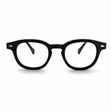 MiGAFAS F6676 Black Boston acetate prescription eyeglasses, front view