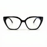 MiGAFAS F0104 Black cat-eye acetate prescription eyeglasses, front view