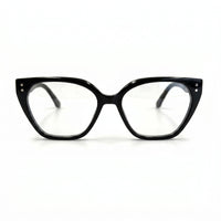 MiGAFAS F0104 Black cat-eye acetate prescription eyeglasses, front view
