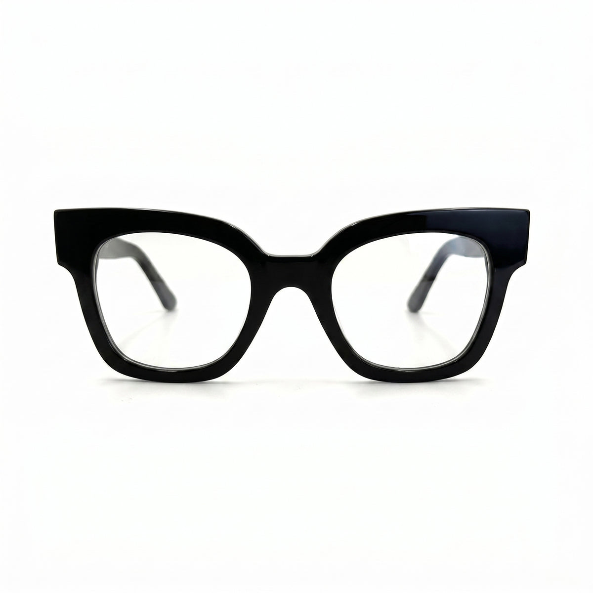 MiGAFAS FR6135 Black butterfly acetate prescription eyeglasses, front view