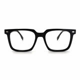 MiGAFAS F0131 Black square acetate prescription eyeglasses, front view