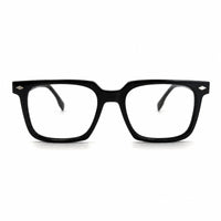 MiGAFAS F0131 Black square acetate prescription eyeglasses, front view