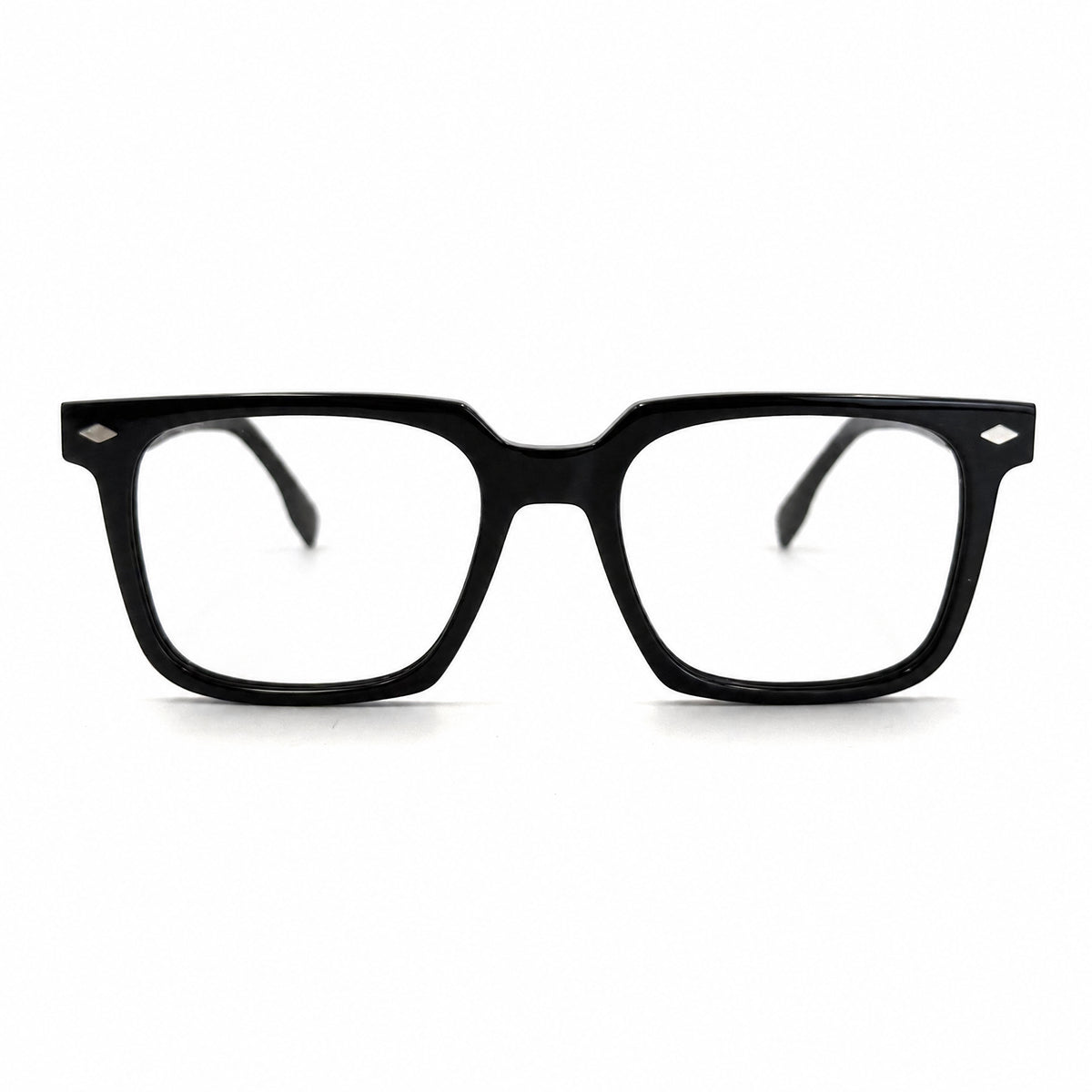 MiGAFAS F0131 Black square acetate prescription eyeglasses, front view