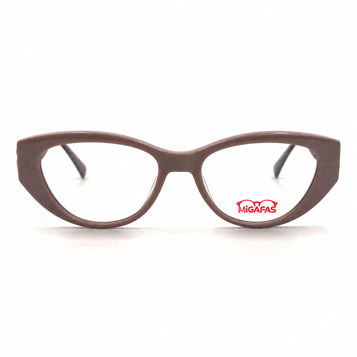 MiGAFAS QSZ5717 Pink cat-eye acetate prescription eyeglasses, front view