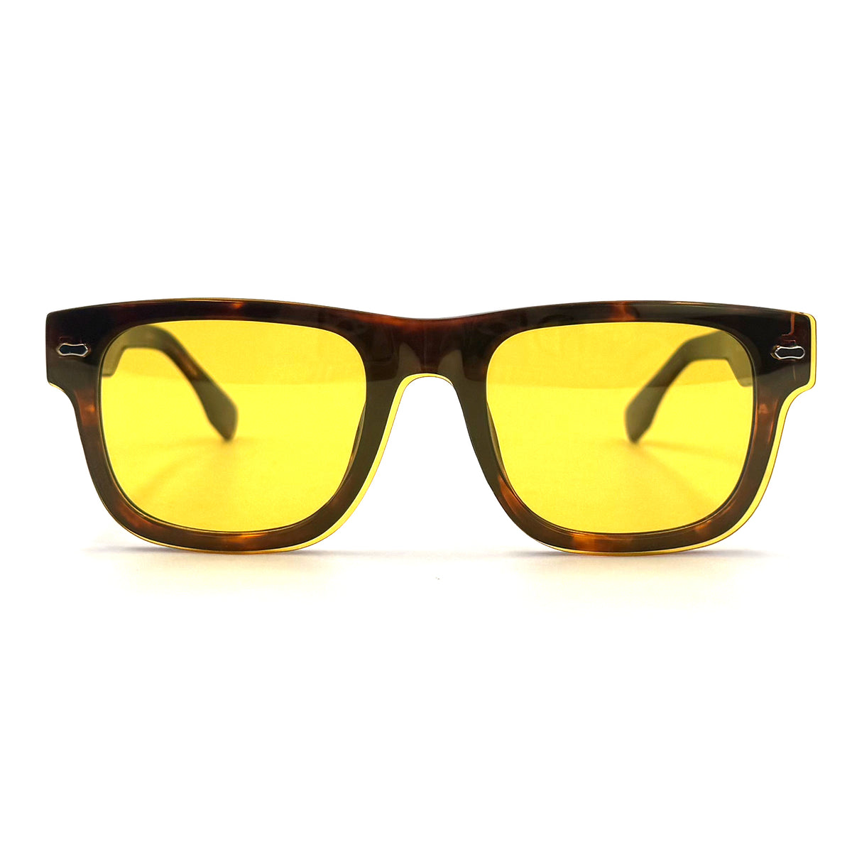 MiGAFAS QSZ5813C Havana Wellington acetate sunglasses, front view