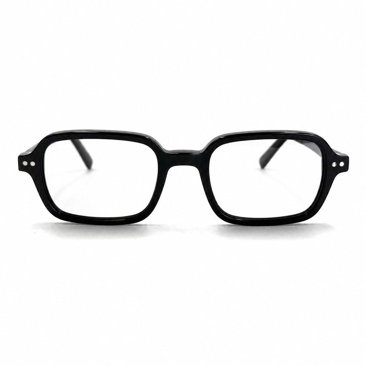 MiGAFAS F6004 Black square acetate prescription eyeglasses, front view