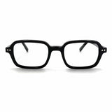 MiGAFAS F6004 Black square acetate prescription eyeglasses, front view
