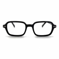 MiGAFAS F6004 Black square acetate prescription eyeglasses, front view