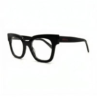 MiGAFAS FR6135 Black butterfly acetate prescription eyeglasses, three-quarter view