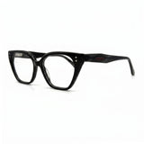 MiGAFAS F0104 Black cat-eye acetate prescription eyeglasses, three-quarter view