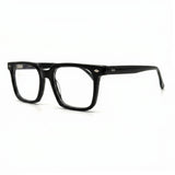 MiGAFAS F0131 Black square acetate prescription eyeglasses, three-quarter view
