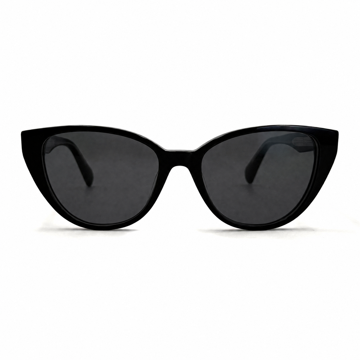 MiGAFAS F6815S Black cat-eye acetate sunglasses, front view