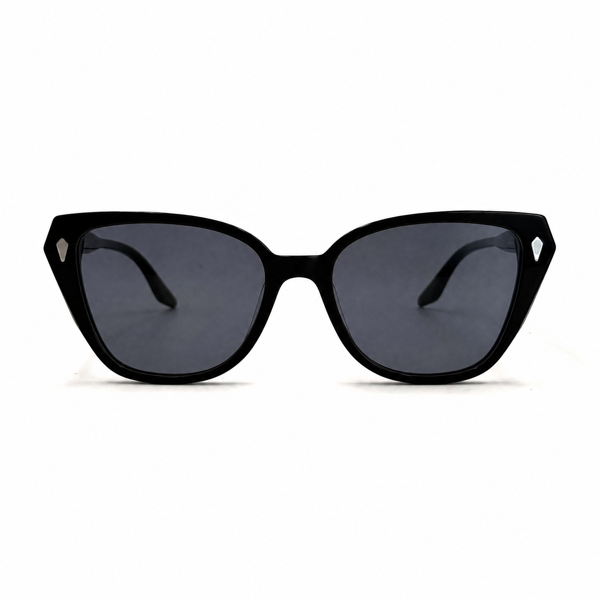 MiGAFAS F6816S Black butterfly acetate sunglasses, front view