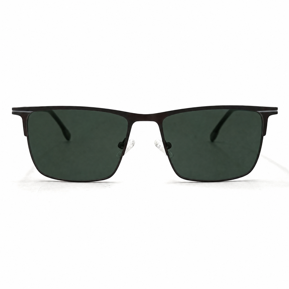 MiGAFAS XK4765S Black browline stainless steel sunglasses, front view