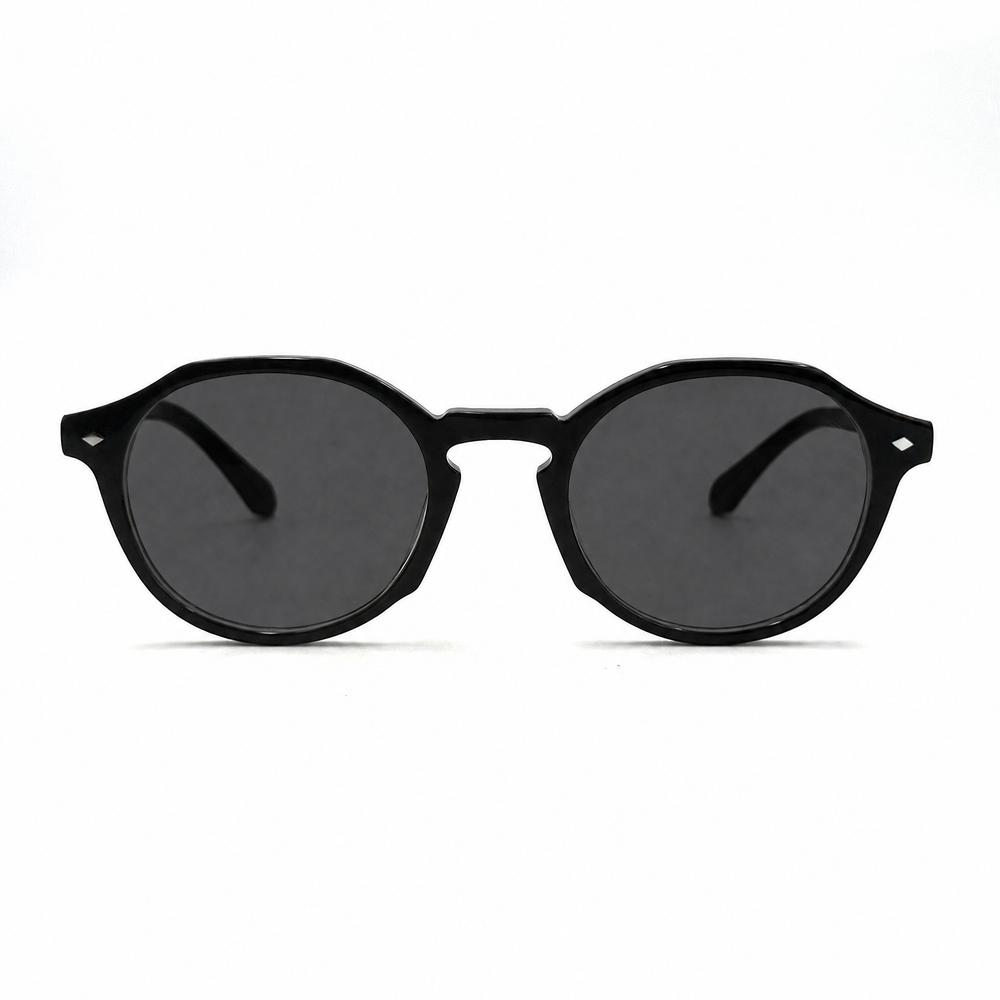 MiGAFAS CRM5150S Black Boston acetate sunglasses, front view