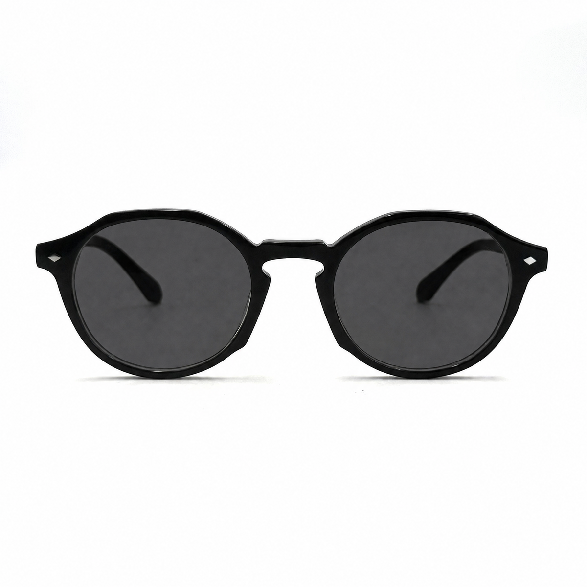 MiGAFAS CRM5150S Black Boston acetate sunglasses, front view