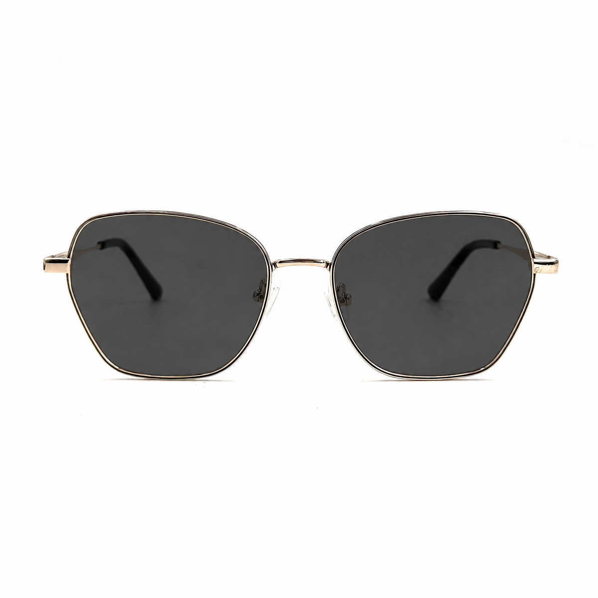 MiGAFAS XK4714S Black cat-eye metal sunglasses, front view