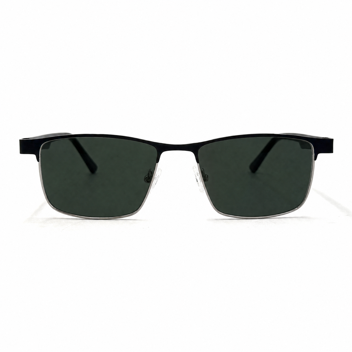 MiGAFAS XK4738S Black browline metal sunglasses, front view