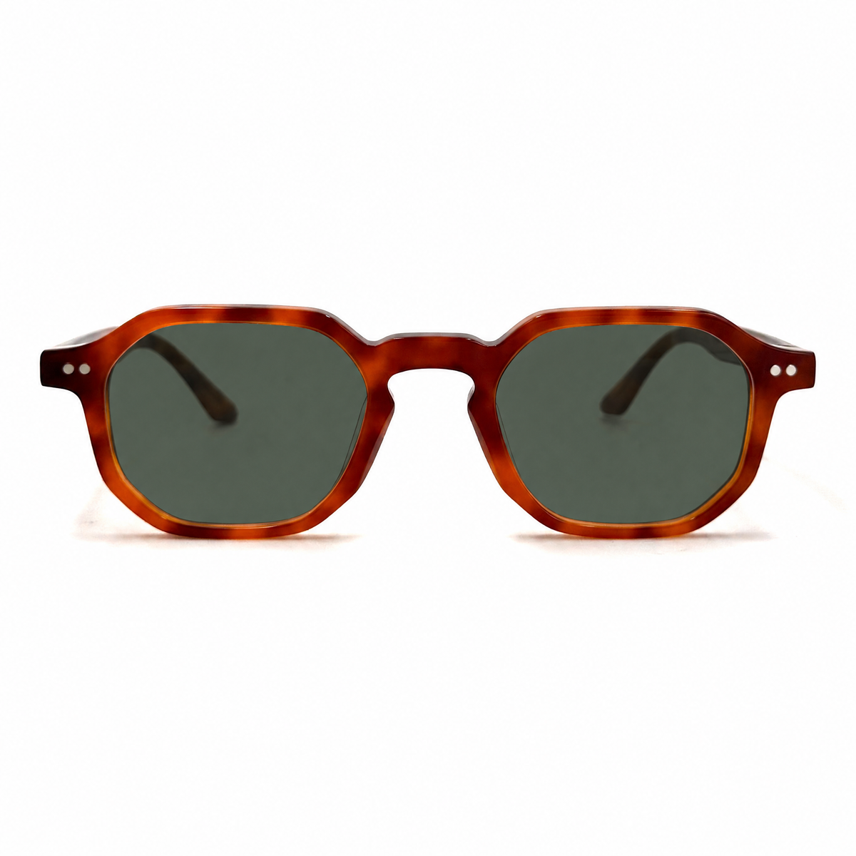 MiGAFAS F6879S Havana Wellington acetate sunglasses, front view