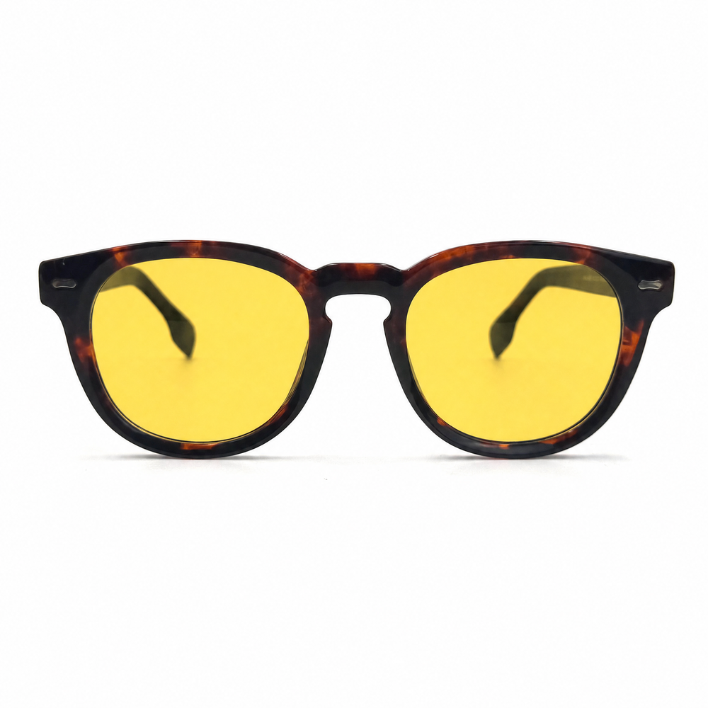 MiGAFAS QSZ5818S Havana Boston acetate sunglasses, front view