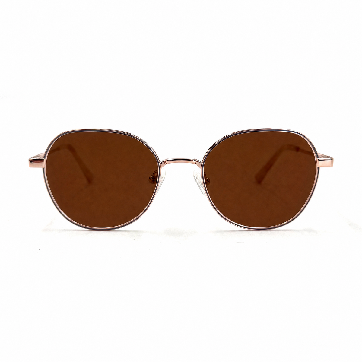 MiGAFAS XK4718S Rose Gold crown metal sunglasses, front view