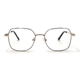 MiGAFAS XK4717 Black Metal geometric rectangle eyeglasses front view
