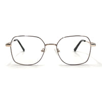 MiGAFAS XK4717 Black Metal geometric rectangle eyeglasses front view