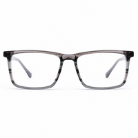 MiGAFAS E4436 Gray square acetate prescription eyeglasses, front view