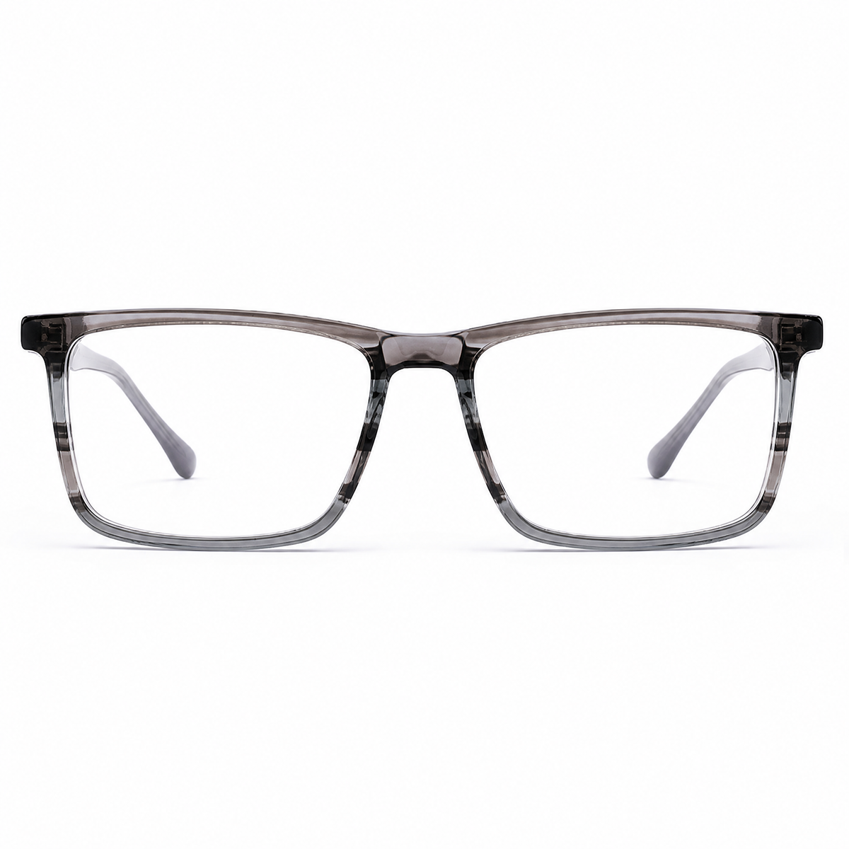 MiGAFAS E4436 Gray square acetate prescription eyeglasses, front view
