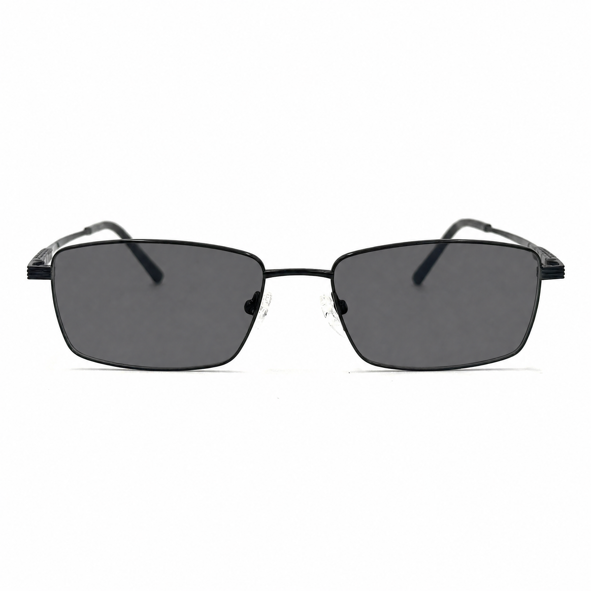 MiGAFAS ZR4315S Black rectangle titanium sunglasses, front view