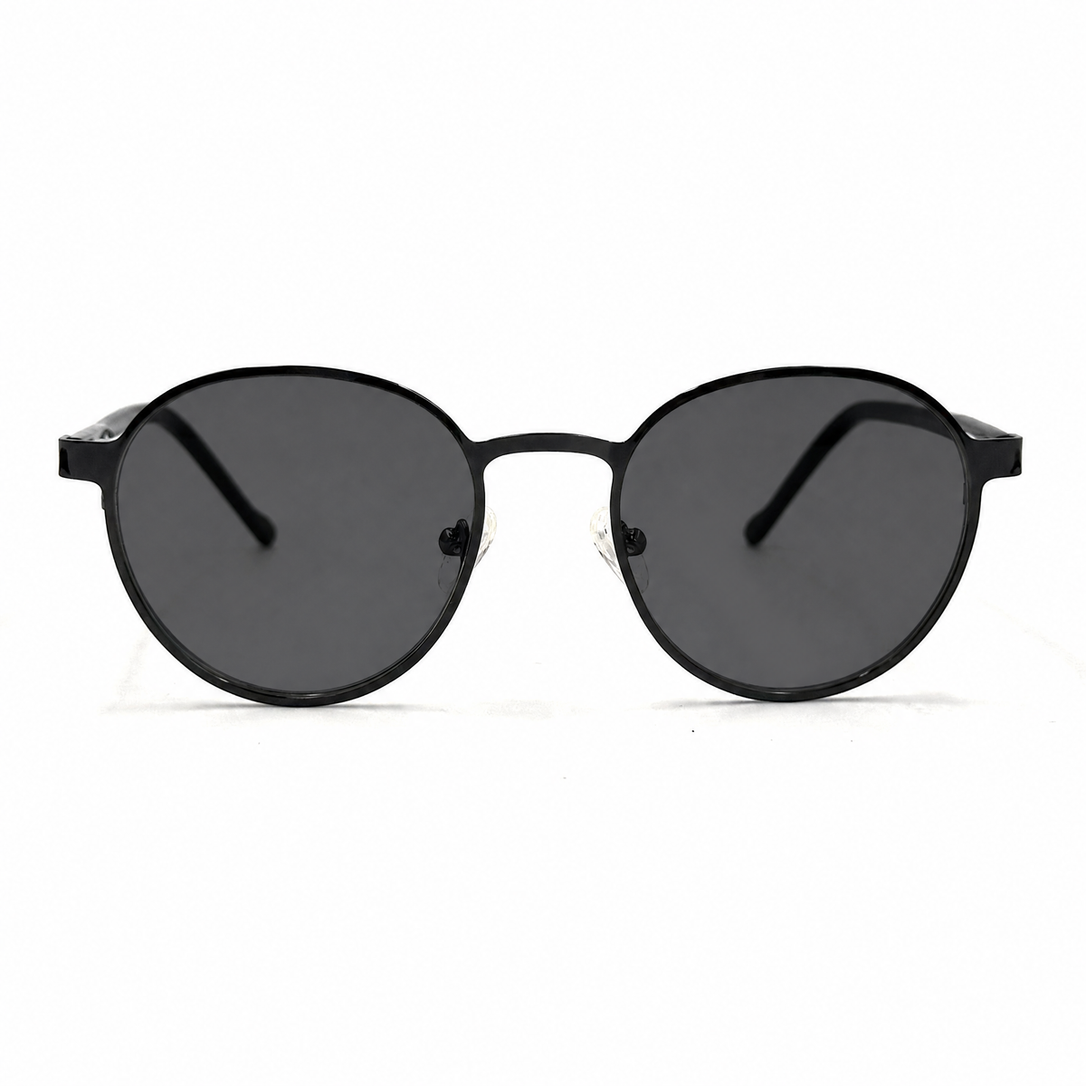 MiGAFAS B9141S round stainless steel sunglasses, front view