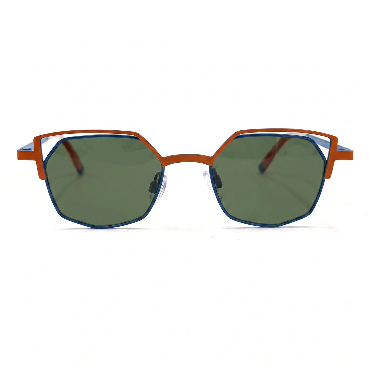 MiGAFAS OD7224S polygon stainless steel sunglasses, front view